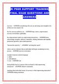RI PEER SUPPORT TRAINING FINAL EXAM QUESTIONS AND ANSWERS
