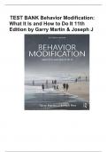 TEST BANK FOR BEHAVIOR MODIFICATION WHAT IT IS AND HOW TO DO IT 11TH EDITION GARY MARTIN JOSEPH J&period; PEAR ISBN 9780815366546&period; Exam &lpar;elaborations&rpar; &bull; 8 pages &bull; 2023