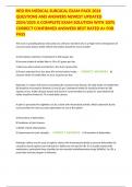 HESI RN MEDICAL SURGICAL EXAM PACK 2024 QUESTIONS AND ANSWERS NEWEST UPDATED 2024&sol;2025 A COMPLETE EXAM SOLUTION WITH 100&percnt; CORRECT CONFIRMED ANSWERS BEST RATED A&plus; FOR PASS