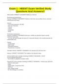 Exam 1 - HEENT Exam Verified Study Questions And Answers&excl;&excl;