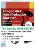 Tentamen vragen antwoorden - Diagnostiek van alledaagse klachten 5e editie - 9789036826198 &plus; kernbegrippen &plus; leerdoelen &plus;  extras studiegroepen
