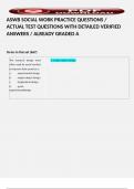 ASWB SOCIAL WORK PRACTICE QUESTIONS &sol; ACTUAL TEST QUESTIONS WITH DETAILED VERIFIED ANSWERS &sol; ALREADY GRADED A  
