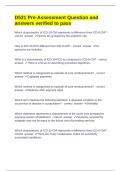 D521 Pre-Assessment Question and answers verified to pas