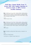 Swift River Mental Health Exam V1 &lpar;Latest 2025&sol; 2026 Update&rpar; Questions & Answers&vert; Grade A&vert; 100&percnt; Correct &lpar;Verified Solutions&rpar;