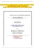 Solution Manual for Applied Strength of Materials&comma; 7th Edition by Robert L&period; Mott and Joseph A&period; Untener All Chapters 1-14 Covered with questions and answers&period;