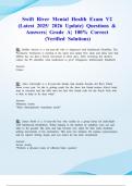 Swift River Mental Health Exam V2 &lpar;Latest 2025&sol; 2026 Update&rpar; Questions & Answers&vert; Grade A&vert; 100&percnt; Correct &lpar;Verified Solutions&rpar;