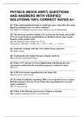 PHYSICS &lpar;MOCK ARRT&rpar; QUESTIONS AND ANSWERS WITH VERIFIED SOLUTIONS 100&percnt; CORRECT RATED A&plus;