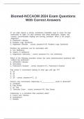 Biomed-NCCAOM 2024 Exam Questions With Correct Answers