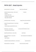 PATH 1017 - Head Injuries Exam Questions And Answers 100&percnt; Verified Success&period;