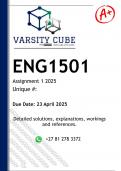 ENG1501 Assignment 1 &lpar;DETAILED ANSWERS&rpar; 2025 - DISTINCTION GUARANTEED