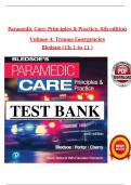 TEST BANK For Paramedic Care&colon; Principles & Practice&comma; 6th edition Volume 4 by Bledsoe&comma; All 1-11 Chapters Covered &comma;Latest Edition