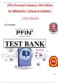 Test Bank For PFIN &lpar;Personal Finance&rpar;&comma; 8th Edition by Billingsley&comma; Gitman & Joehnk's&comma; All 1-15 Chapters Covered &comma;Latest Edition