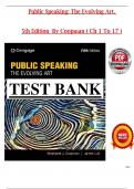 Test Bank Public Speaking&colon; The Evolving Art&comma; 5th Edition &lpar;Coopman&rpar; All 1-17 Chapters Covered &comma;Latest Edition