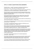 HPA 311 EXAM 3 QUESTIONS AND ANSWERS