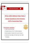 ATLS 10th Edition Post Test 2 Questions and Answers with Verified Rationales &lpar;2025 &sol; 2026&rpar; 100&percnt; Guarantee Pass