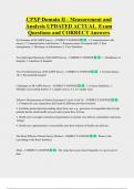 CPXP Domain II - Measurement and  Analysis UPDATED ACTUAL  Exam  Questions and CORRECT Answers