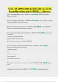 NUR 158 Final Exam UPDATED  ACTUAL   Exam Questions and CORRECT Answers 