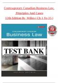 TEST BANK For Contemporary Canadian Business Law 12th Canadian Edition By John Willes&comma; verified chapters 1 - 35 questions with complete solutions&period;