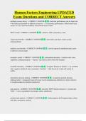 Human Factors  Bundled Exam Questions WITH  CORRECT Answers