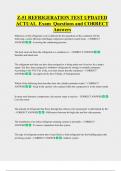 Z-51 REFRIGERATION TEST UPDATED  ACTUAL  Exam  Questions and CORRECT  Answers