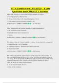 VITA Certification UPDATED    Exam   Questions and CORRECT Answers 