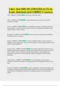 Unit 1 Test FHD 101 UPDATED ACTUAL   Exam  Questions and CORRECT Answers