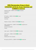 FHD Pharmacology Drugs to Know  UPDATED  ACTUAL  Exam  Questions and  CORRECT Answers