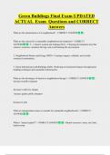 Green Buildings Final Exam UPDATED  ACTUAL  Exam  Questions and CORRECT  Answers 