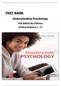 Test Bank For Understanding Psychology&comma; 15th Edition By Feldman&vert; All Chapters &lpar;1-17&rpar; &vert; Newest Version  A&plus;