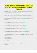 Green Building Design Exam 1 UPDATED  ACTUAL   Exam  Questions and CORRECT  Answers 