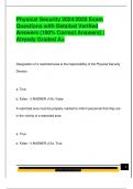 Physical Security 2024&sol;2025 Exam  Questions with Detailed Verified  Answers &lpar;100&percnt; Correct Answers&rpar; &vert;  Already Graded A&plus; 