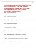 MISSOURI BOATING LICENSE EXAM&vert;&vert; 2025 ACTUAL EXAM ALL QUESTIONS AND 100&percnt; CORRECT ANSWERS ALREADY GRADED A&plus;&vert;&vert; LATEST AND COMPLETE UPDATE 2025 WITH VERIFIED SOLUTIONS&vert;&vert; ASSURED PASS&excl;&excl;&excl;