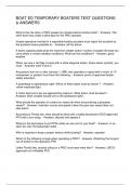 BOAT ED TEMPORARY BOATERS TEST QUESTIONS & ANSWERS