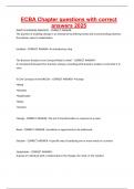 ECBA Chapter questions with correct answers 2025