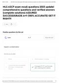 MLS ASCP exam recall questions 2025 update&vert; comprehensive questions and verified answers &lpar;complete solutions&rpar; ASSURED SUCCESS&vert;GRADE A&plus;&excl;&excl; &lpar;100&percnt; ACCURATE&rpar; GET IT RIGHT&excl;&excl;