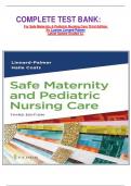      COMPLETE TEST BANK&colon; For Safe Maternity & Pediatric Nursing Care Third Edition By Luanne Linnard-Palmer Latest Update Graded A&plus;