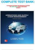COMPLETE TEST BANK&colon;  For Operations And Supply Chain Management 15th Edition By F&period; Robert Jacobs &lpar;Author&rpar; Latest Update  Graded A&plus;