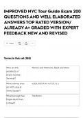 IMPROVED NYC Tour Guide Exam 200 QUESTIONS AND WELL ELABORATED ANSWERS TOP RATED VERSION&sol; ALREADY A&plus; GRADED WITH EXPERT FEEDBACK NEW AND REVISED