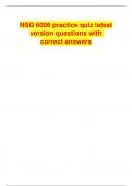 NSG 6006 practice quiz latest version questions with correct answers