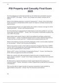 PSI Property and Casualty Final Exam 2025