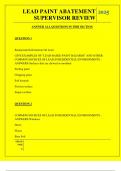  LEAD PAINT ABATEMENT SUPERVISOR REVIEW  QUESTIONS AND ANSWERS 2025