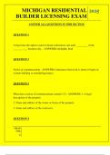  MICHIGAN RESIDENTIAL BUILDER LICENSING EXAM QUESTIONS AND ANSWERS 2025