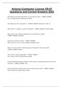 Arizona Contractor License CR-67 Questions and Correct Answers 2025