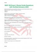 NUR 185 Exam 2 Study Guide Questions with Verified Answers 2025