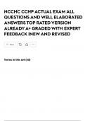 NCCHC CCHP ACTUAL EXAM ALL QUESTIONS AND WELL ELABORATED ANSWERS TOP RATED VERSION ALREADY A&plus; GRADED WITH EXPERT FEEDBACK &vert;NEW AND REVISED