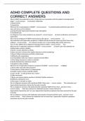 ADHD COMPLETE QUESTIONS AND CORRECT ANSWERS