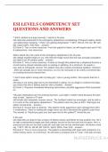 ESI LEVELS COMPETENCY SET QUESTIONS AND ANSWERS
