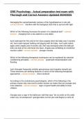 GRE Psychology - Actual preparation test exam with Thorough and Correct Answers Updated 2024&sol;2025