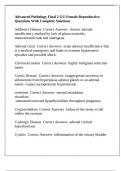 Advanced Pathology Final 2 GU-Female Reproductive Questions With Complete Solutions