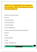 CEPS Exam 2025&sol;2026 Exam Questions  and Answers 100&percnt; Guaranteed Success  &vert; Already Rated A&plus; 